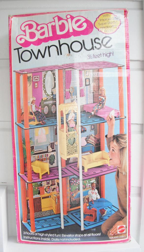 We're mid-canning right now and all my kitchen pictures look like crime scenes, so instead, here's Barbie's Townhouse, with elevator and separate kitchen!