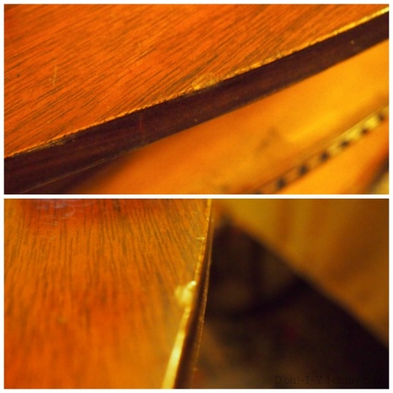 Two views of the mirror dent