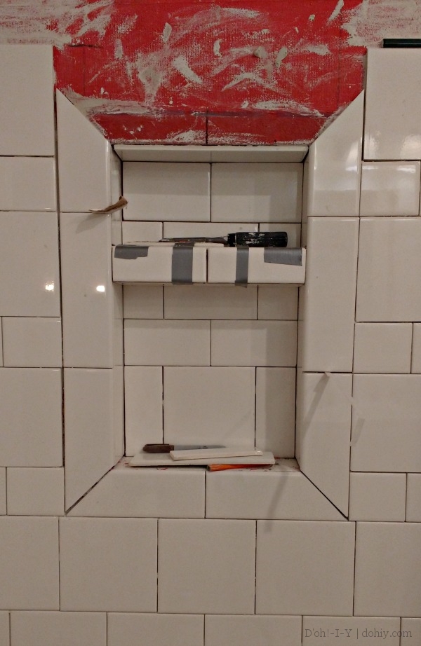 Tiling An Inset Shower Niche Shelf D, How To Tile A Shower Niche With Trim
